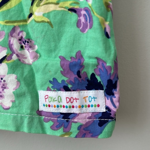 Polka Dot Tot Elastic Neck Floral dress Puff Sleeve 3T - Picture 2 of 8